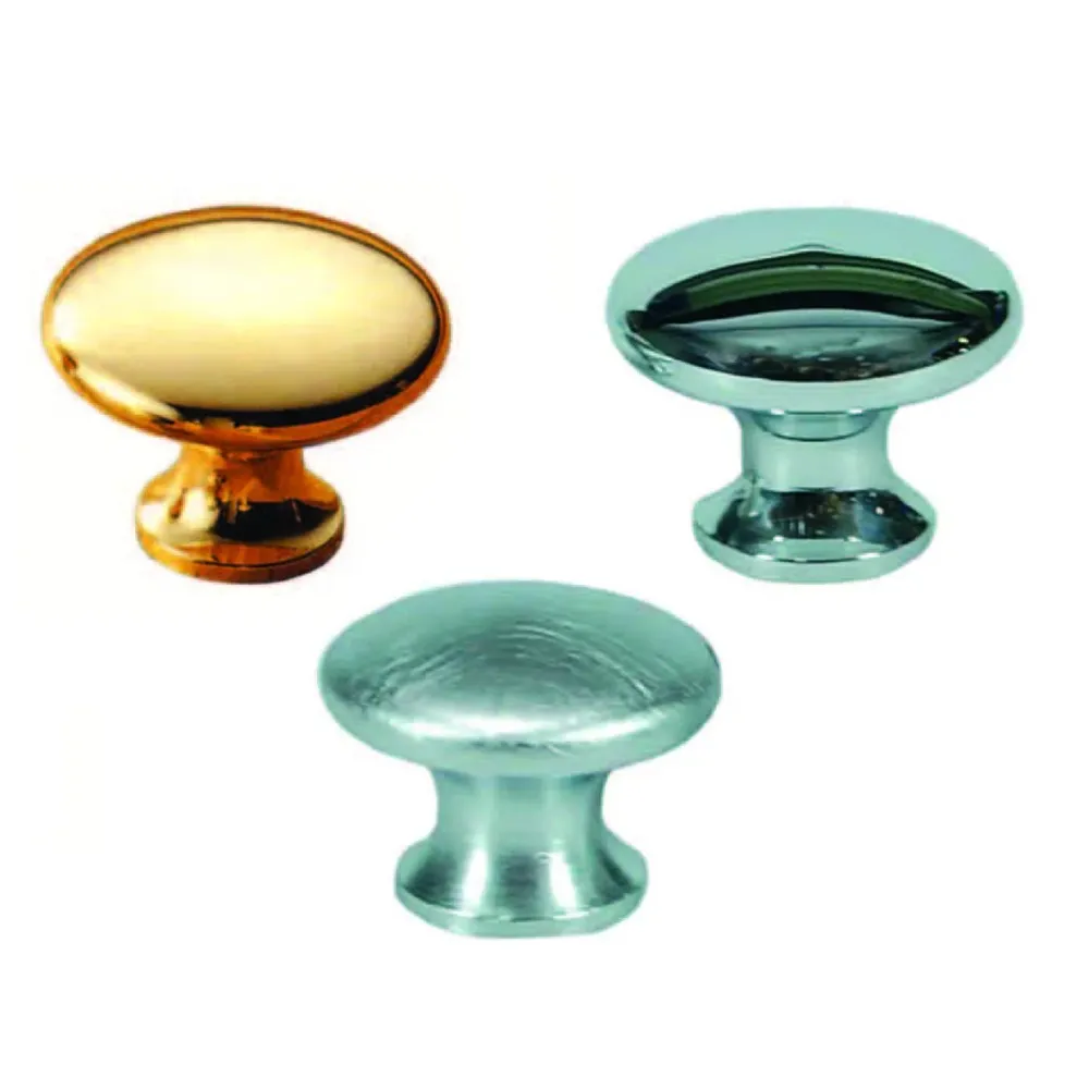 Pomoli Per Mobili Ottone Piatti ø22 mm - Cromato Satinato - 5 pz