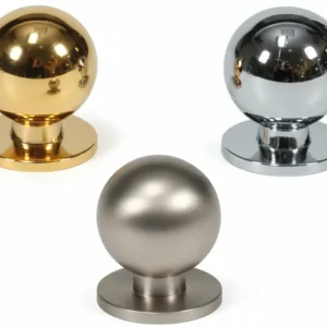 Pomoli Per Mobili Ottone Sfera- - Ø Mm.20 Ottone Cromato Satinato - 5 Pezzi