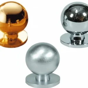 Pomoli Per Mobili Ottone Sfera- - Ø Mm.25 Ottone Oro Lucido - 5 Pezzi