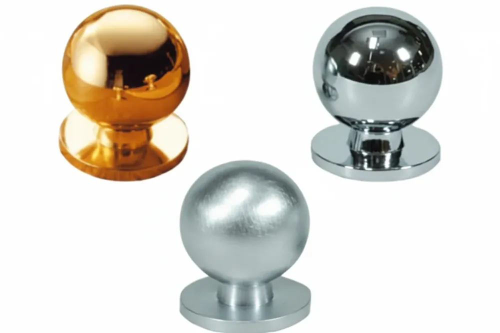 Pomoli Per Mobili Ottone Sfera- - Ø Mm.25 Ottone Oro Lucido - 5 Pezzi