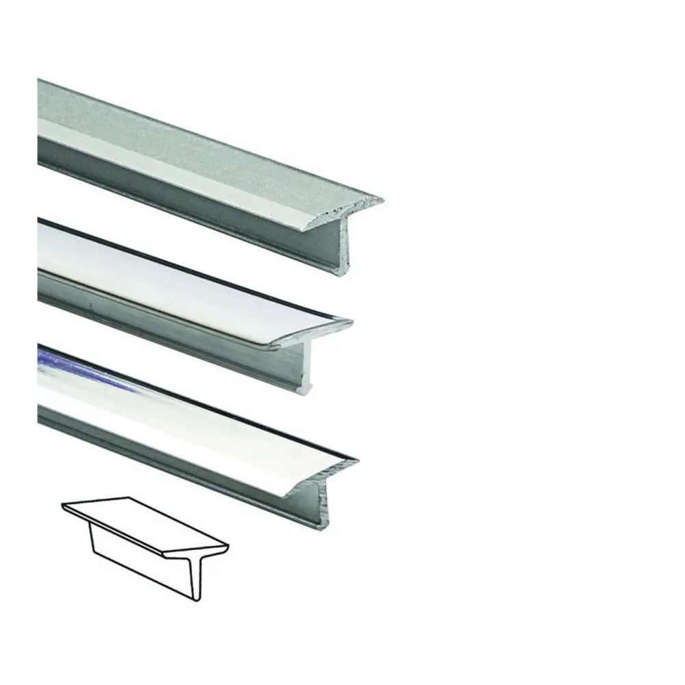 Profilo T mm 14x9 alluminio argento satinato - 5 pz
