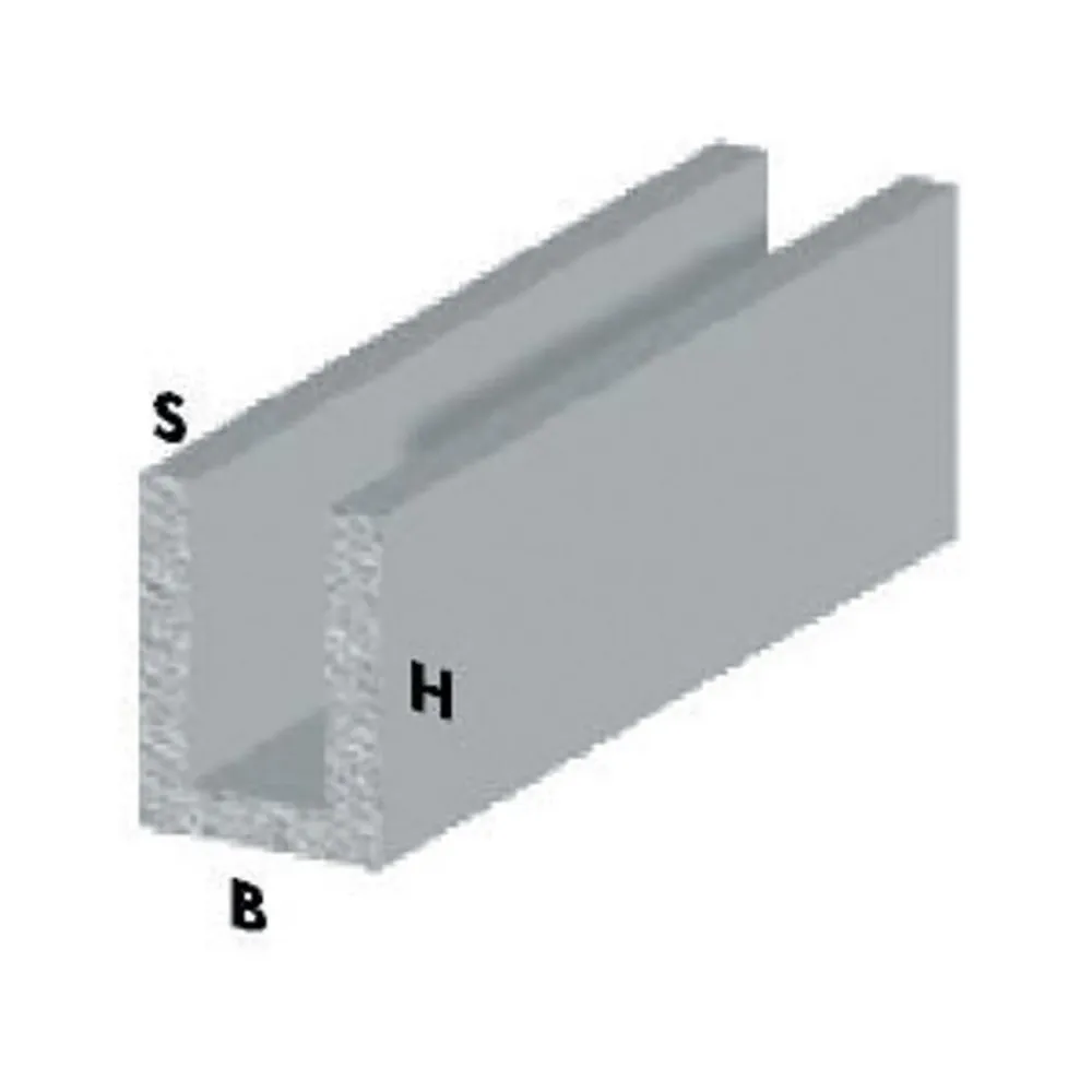 Profilo argento h.200 cm canalino u 8x8x1 mm** - 5 pz