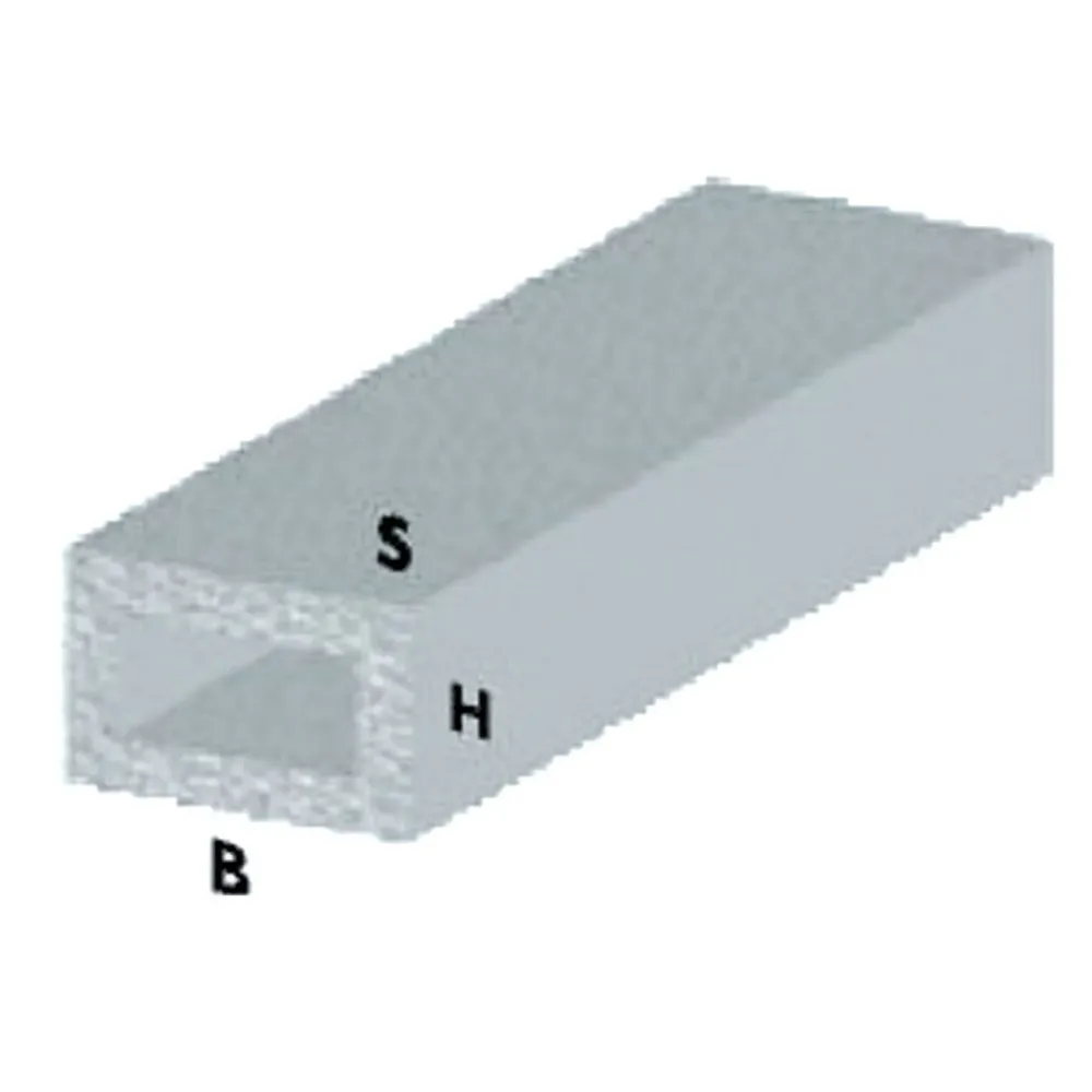Profilo argento h.200 cm rettang. 30x15x1 mm** - 5 pz
