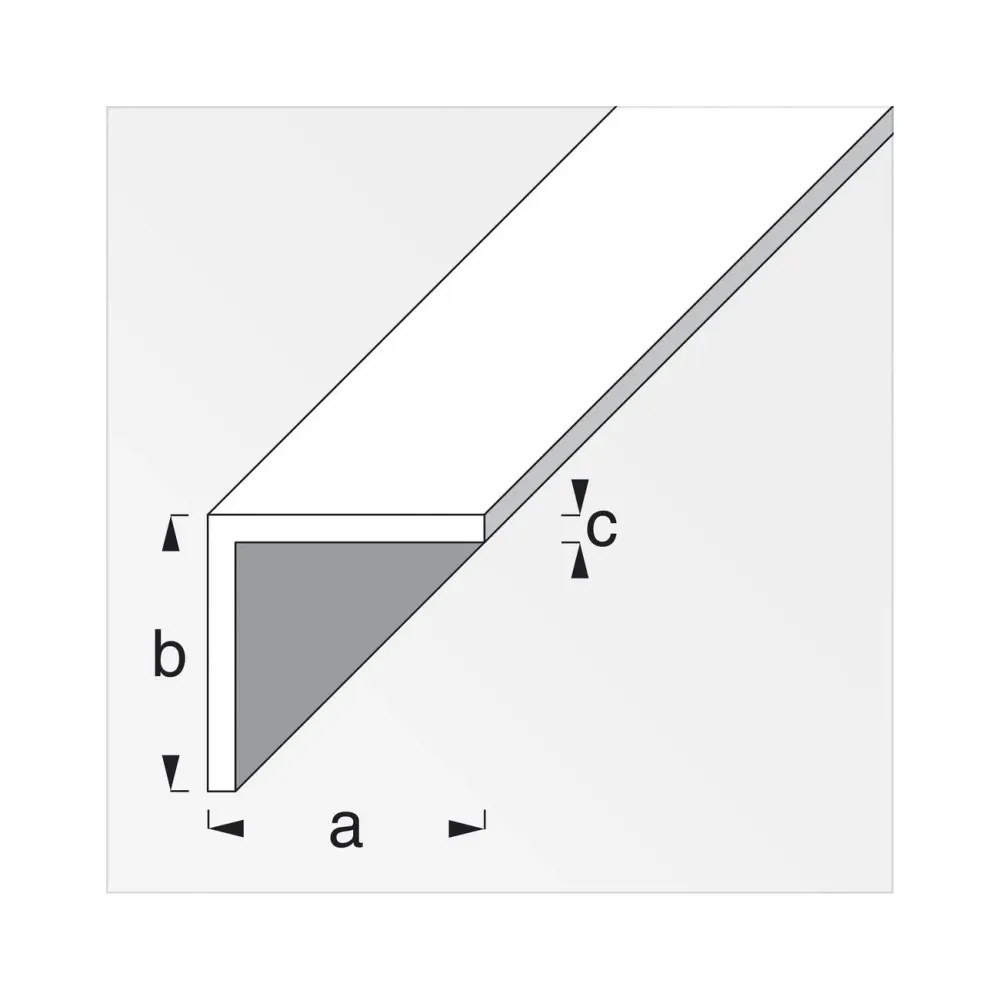 Profilo bianco h.200 cm angolare 25x25x1 mm - 5 pz
