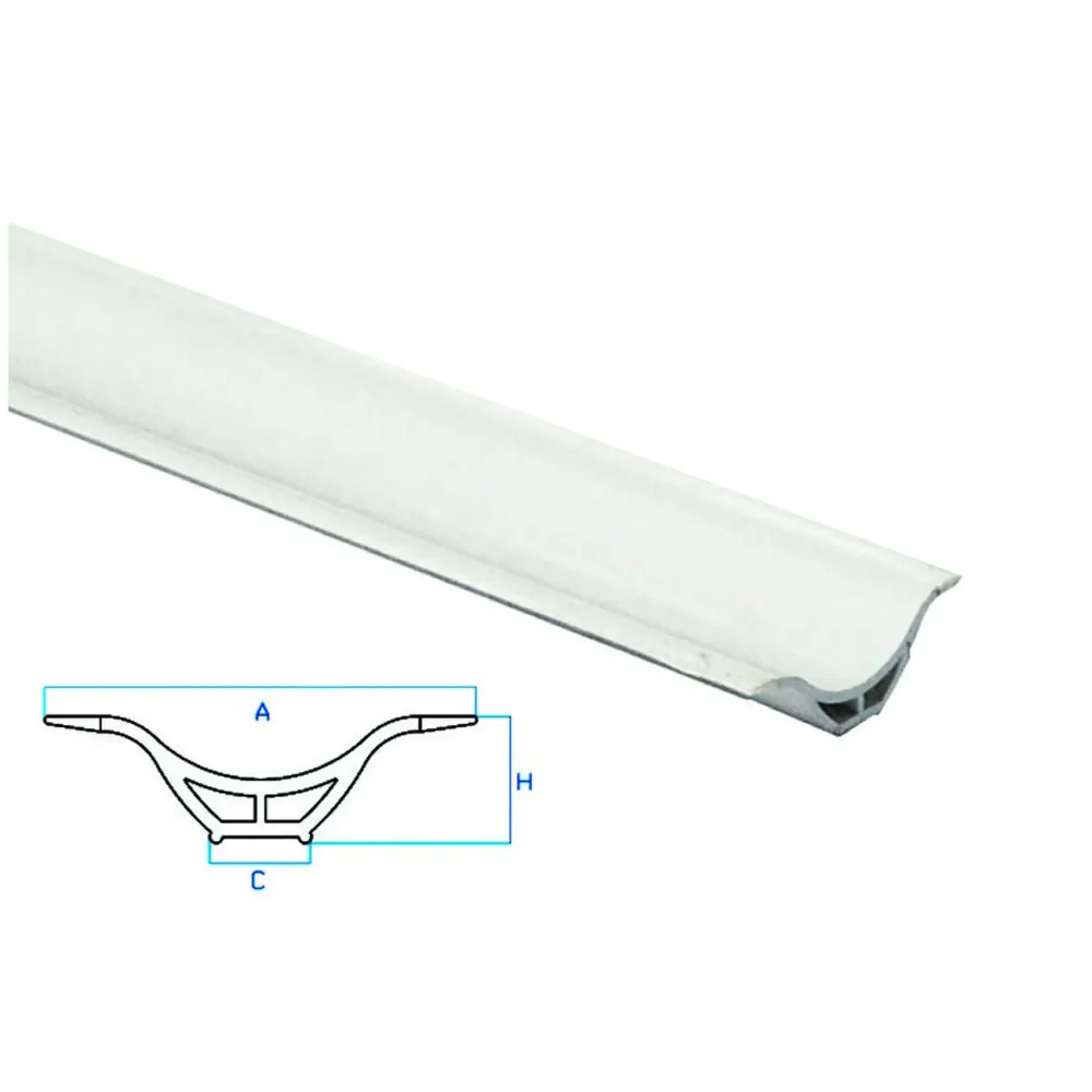 Profilo Raccordo Igienico Rigido Laterali Morbidi Bianco - mm =29 C=7 H=10 - barra mt 2.5 - 10 pz