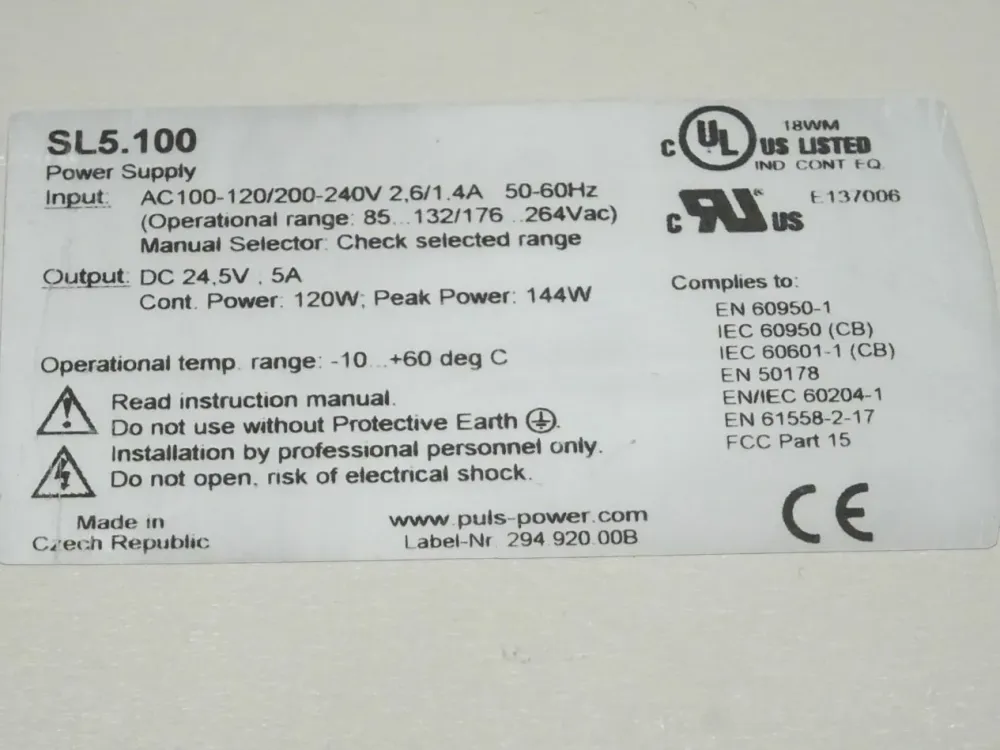 Puls SL5.100 Power Supply SL 5