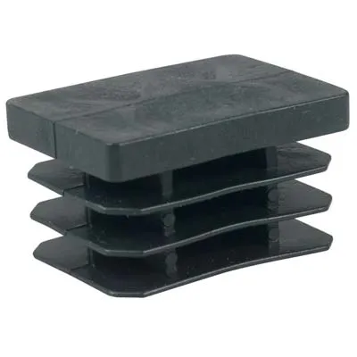 Puntale Interno Rettangolare Alettato - Pe Nero Mm 20X30- 100 Pezzi