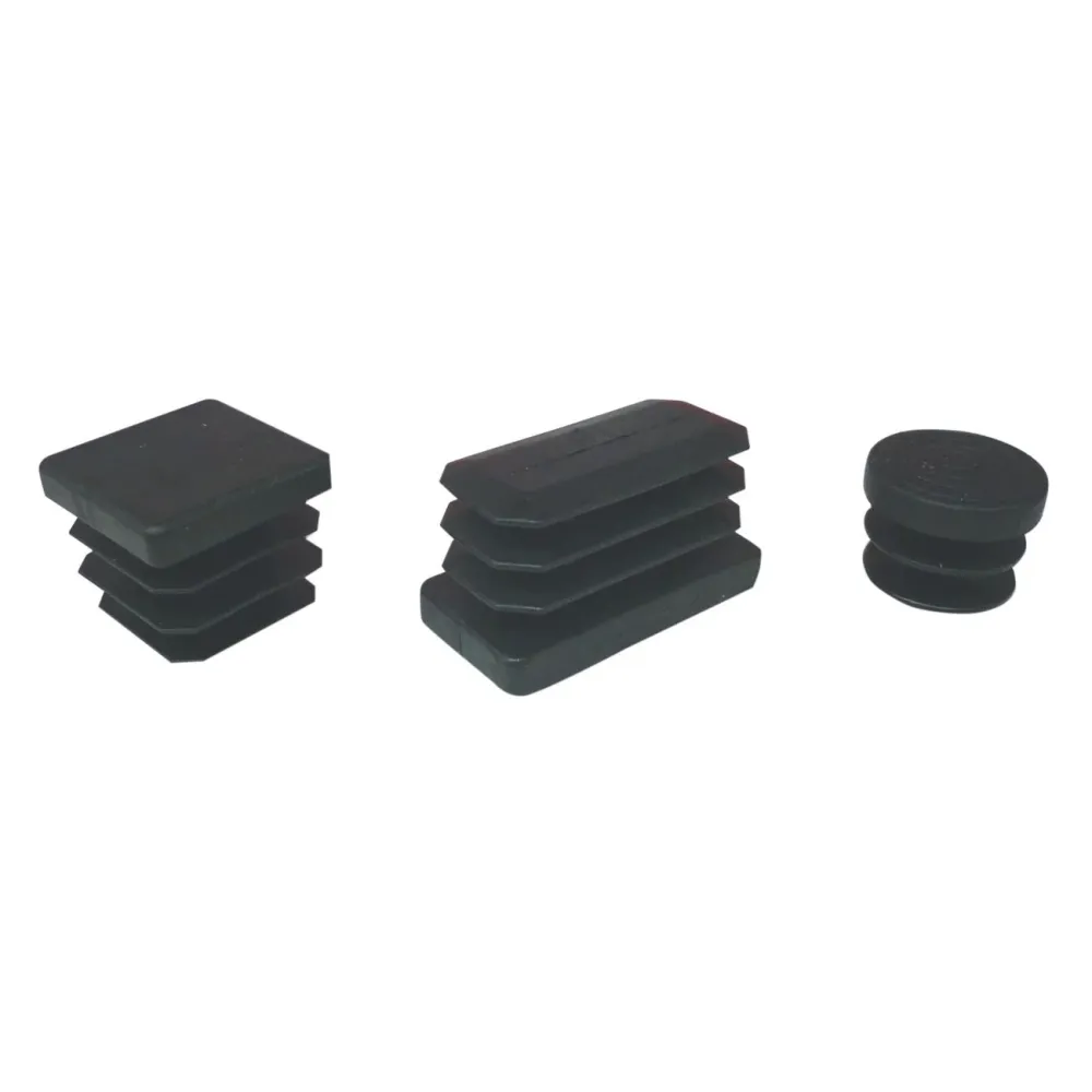 Puntali alettati 50x50 mm nero per tubi quadrati - 6 pz