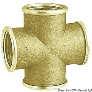 Raccordo croce ottone femmina 1/2