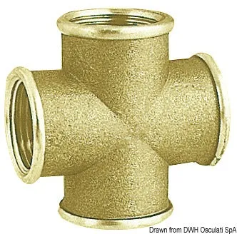 Raccordo croce ottone femmina 1/2