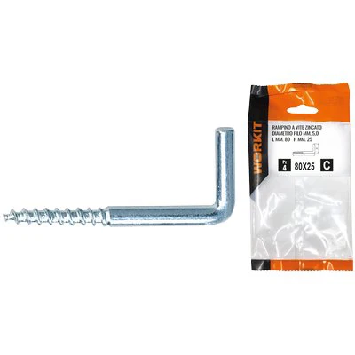 Rampino Vite Zincato Self Workit - Mod 17X50 Mm 40X13,5X2,5 Cf=Pz 8- 5 Confezioni