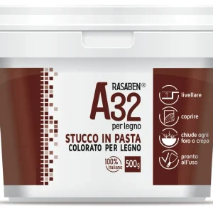 Rasaben Stucco Pasta Colorato Per Legno A32 Rovere Kg. 0,500 12.00 Pz