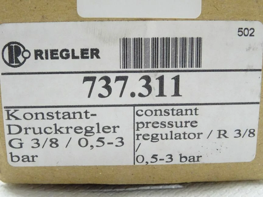Rieger 737.311 Konstant-Druckregler 0,5-3 Bar Regler OVP