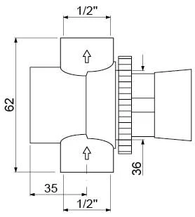 rubinetto ad arresto automatico ca.15s filetto 1/2" incasso diametro 36mm