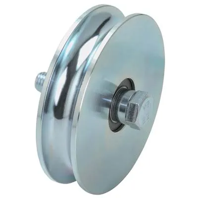 Ruota Cancello Fissare Gola Tonda 405 Combi Zincata + Doppio Cuscinetto Gola Mm 16 Mm 120