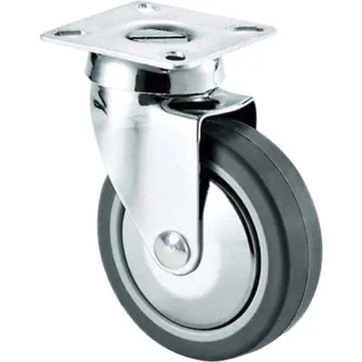 Ruota Forcella Girevole 220C Avo - /Zincr/Gomma Grigia D.Mm 60X24 P.Mm 60X60- 4 Pezzi