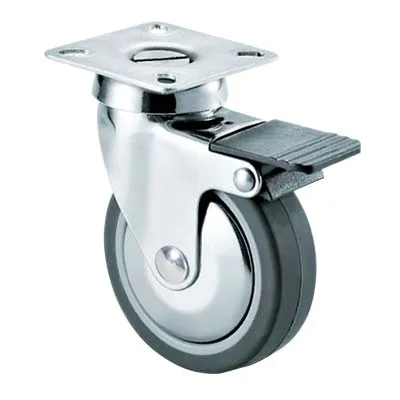 Ruota Forcella Girevole + Fermo 220Cbis Avo - /Zincr/Gomma Grigia D.Mm 40X18 P.Mm 40X40- 4 Pezzi