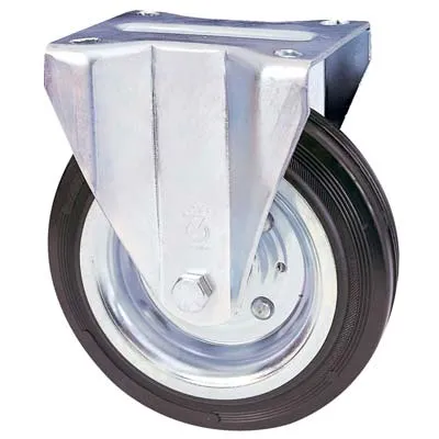 Ruota Forcella Su Piastra 80A Avo /Zincr/Gomma Nera D.Mm 160X40 P.Mm 140X110