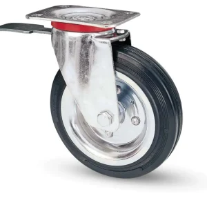 Ruota Industriale D 80 Gomma 80Bis Piastra Gir Fre- Avo- 1,0 Pz