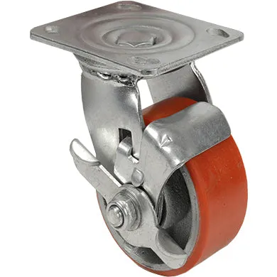 Ruota Poliuretano D 125X32 Piastra Girev Freno Exp- 1,0 Pz