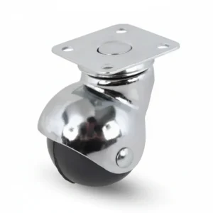 Ruote Sferiche Gomma Con Piastra Girevole165- - Ø Mm.50 Piastra Mm.47X47 Mm.68H. Port. Kg.40 - 4 Pezzi Avo