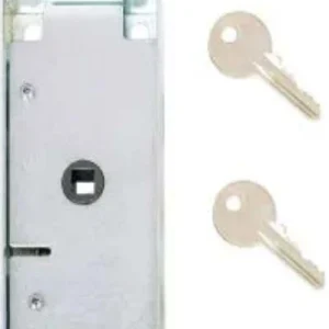 SACAR - SERRATURA BASCULANTE DA APPLICARE PER SERRANDE - ACCIAO ZINCATO 155X56MM - CILINDRO PROFILO TONDO