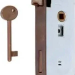 SACAR - SERRATURA PER PORTE INTERNE CON FOTO CHIAVE 35MM - LUNGHEZZA 210MM - BRONZATA