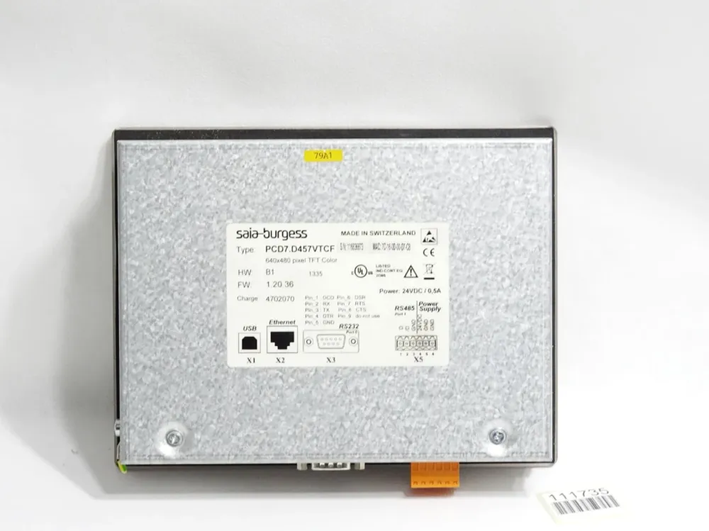Saia Burgess Web Panel PCD7.D457VTCF 640x480 HW B1 FW 1.20.36