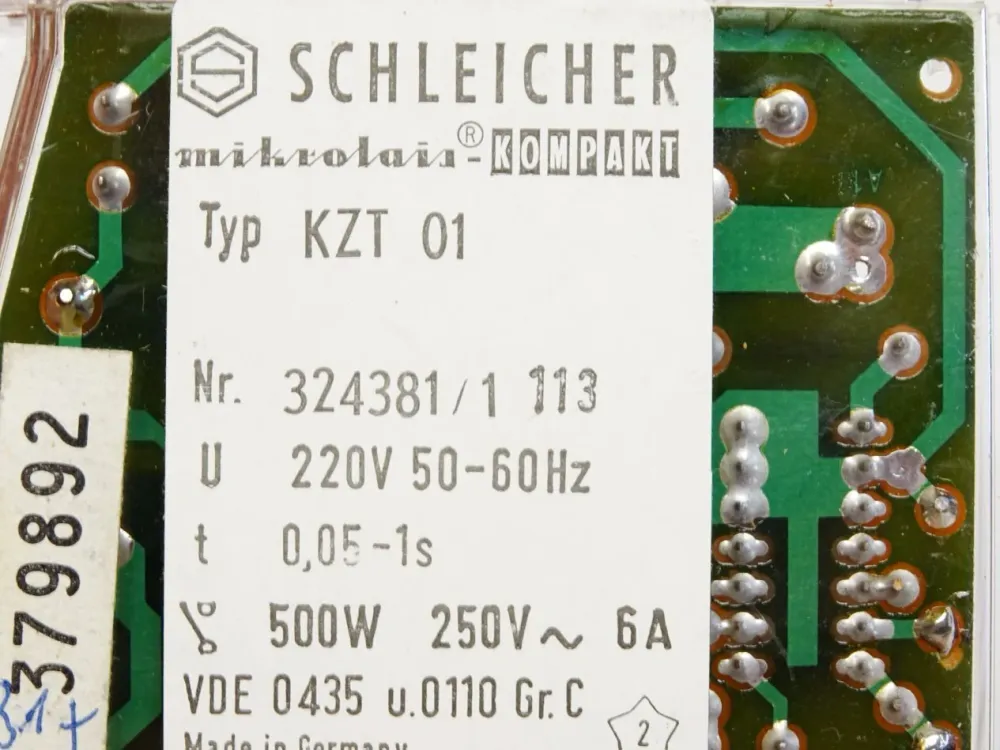 Schleicher Mikrolais KZT01 324381/1 0.05-1s Zeitrelais