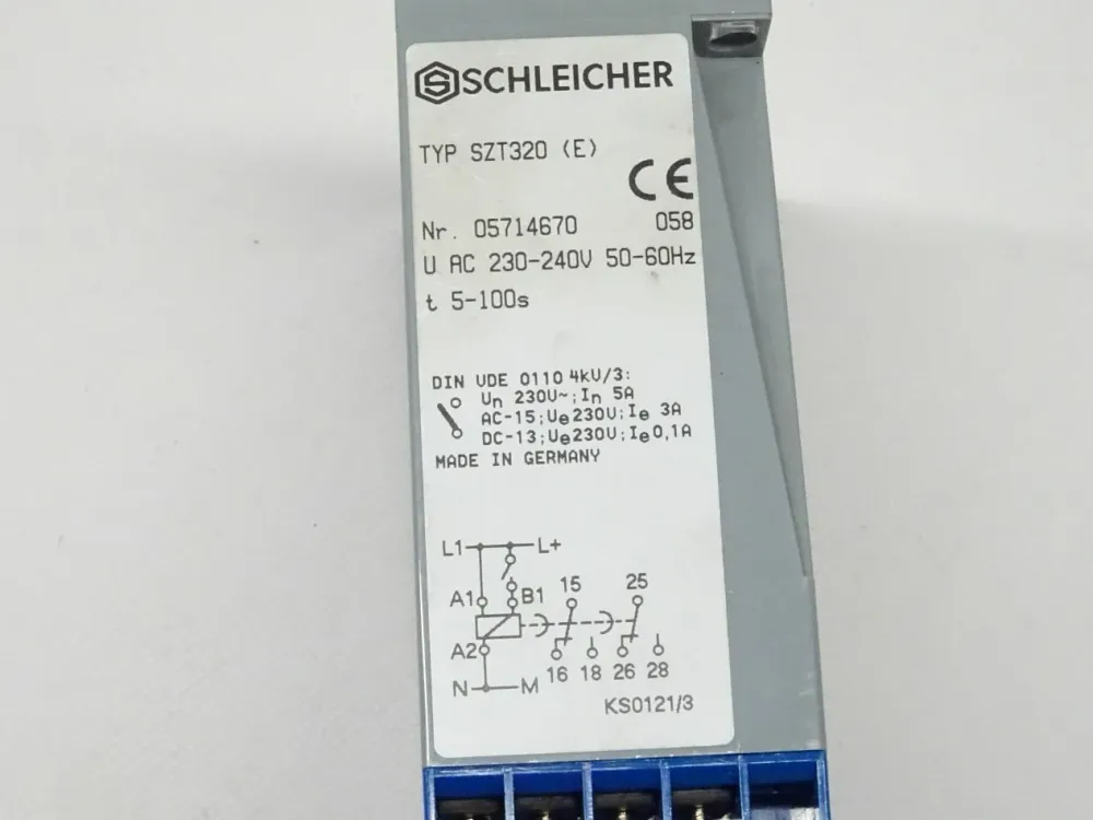 Schleicher SZT320 Zeitrelais 5-100sec Zeitschaltuhr 05714670 neu-OVP