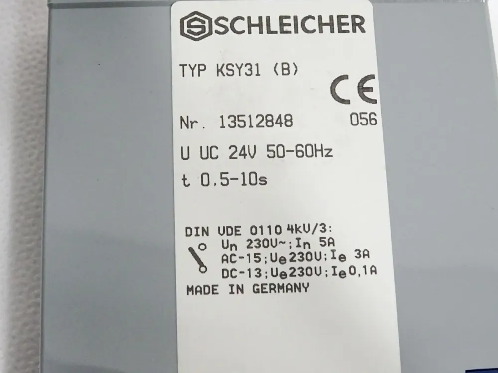Schleicher Zeitrelais KSY31 0.5-10s 13512848 / Neu OVP