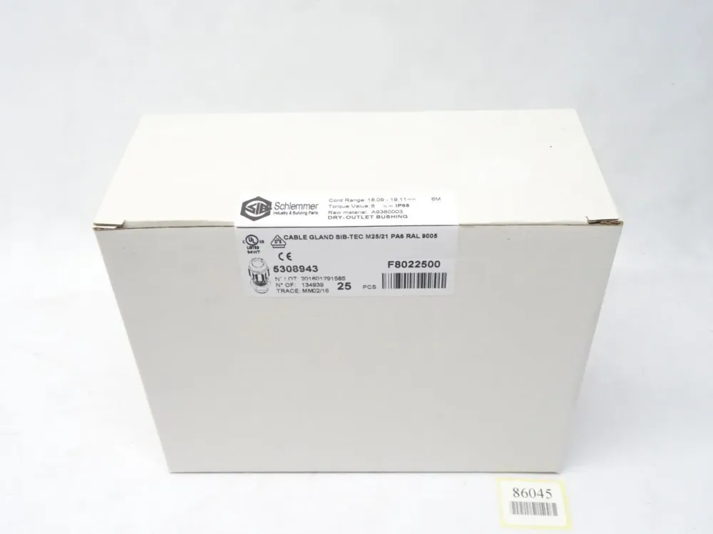 Schlemmer 5308943 Kabelverschraubung M25/21 / D 9,0-18 mm / Inhalt : 25 Stück / Neu OVP versigelt