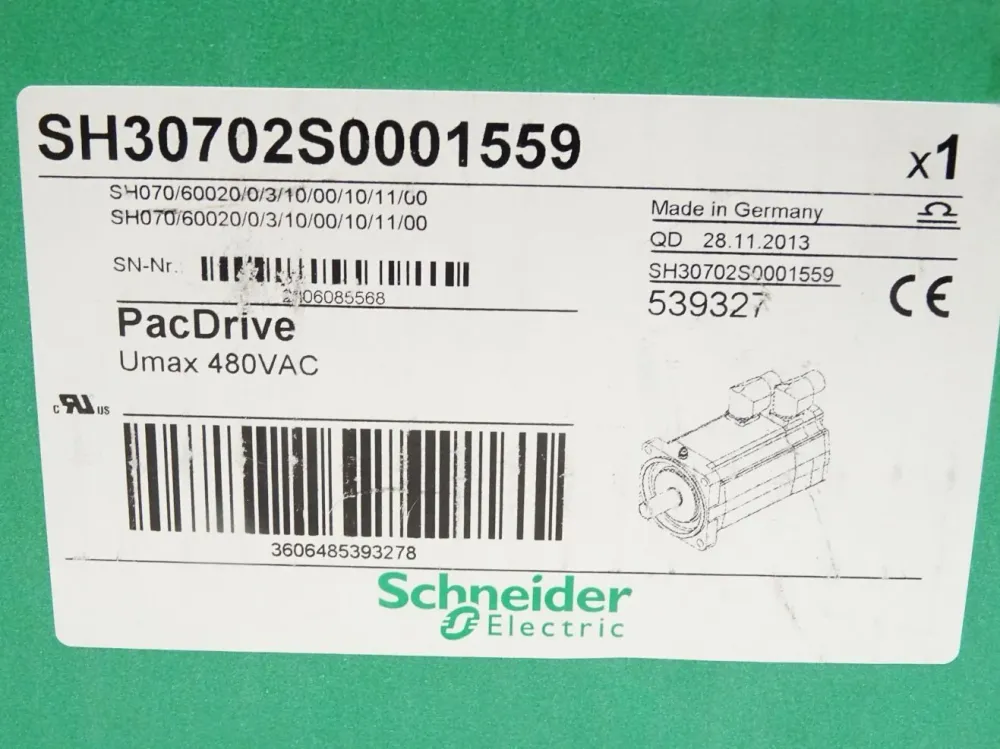 Schneider Electric Servomotor SH30702S0001559 SH070/60020/0/3/10/00/11/00 SH3 070 6000-8000rpm 1.19kW