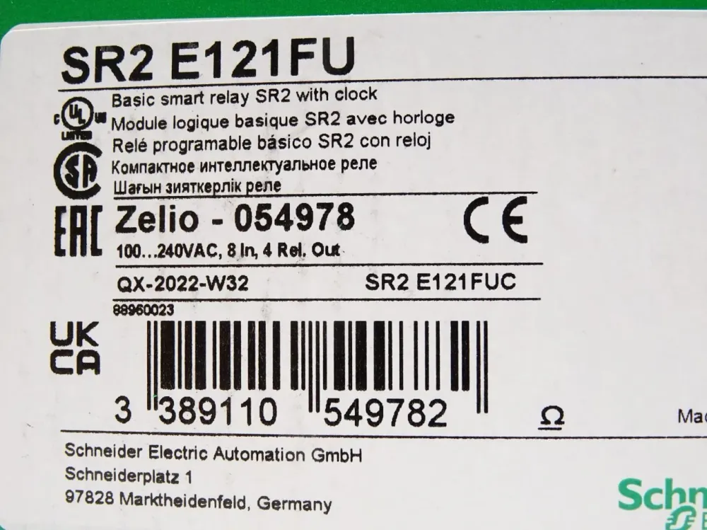 Schneider Electric SR2 E121FU SR2E121FU compact smart relay Zelio Logic 054978 / Neu OVP