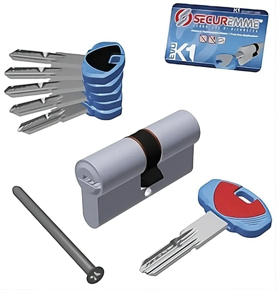 Securemme Cilindro Cromo Satinato Evok1 5 Chiavi Mm. 80 (30+50)