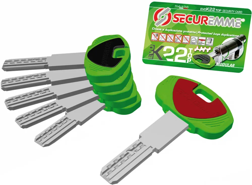Securemme Cilindro Frizionato Evok 22 Top Cromo Satinato 5 Chiavi Mm. 92 (46+46)