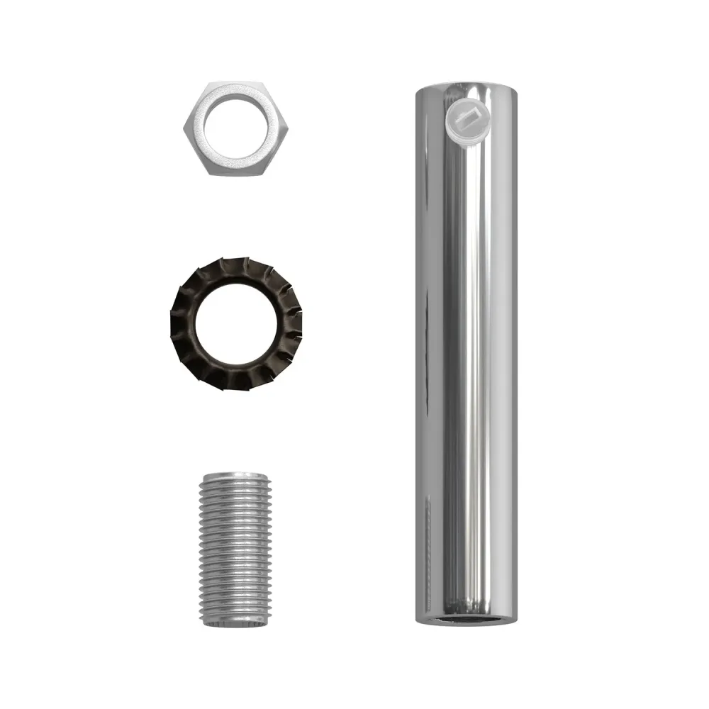 Serracavo cilindrico metallo lunghezza 7 cm completo di tige, dado e rondella - Cromo