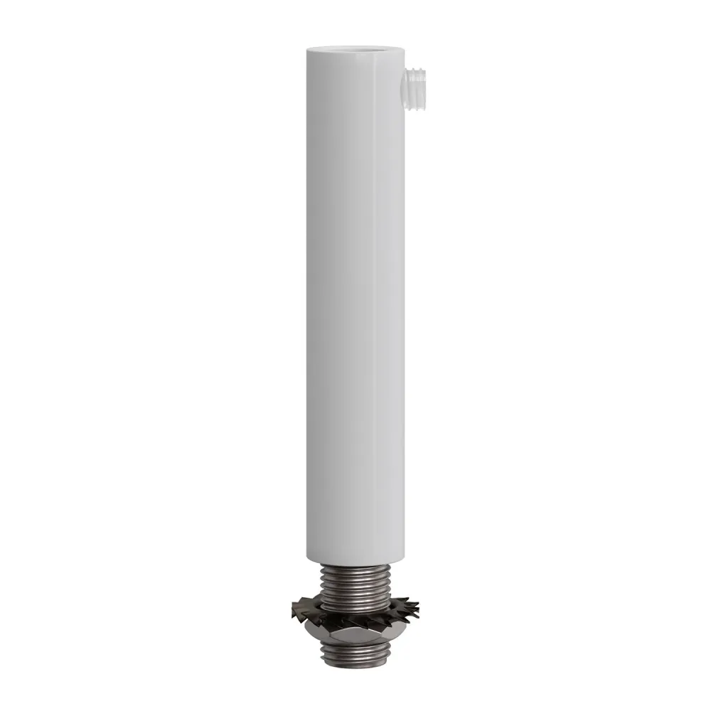Serracavo cilindrico metallo lunghezza 7 cm completo di tige, dado e rondella - Bianco