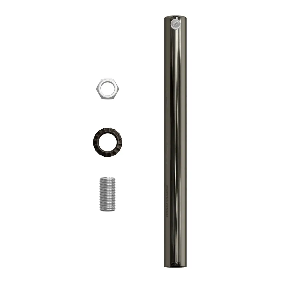 Serracavo cilindrico metallo lunghezza 15 cm completo di tige, dado e rondella - Nero perla