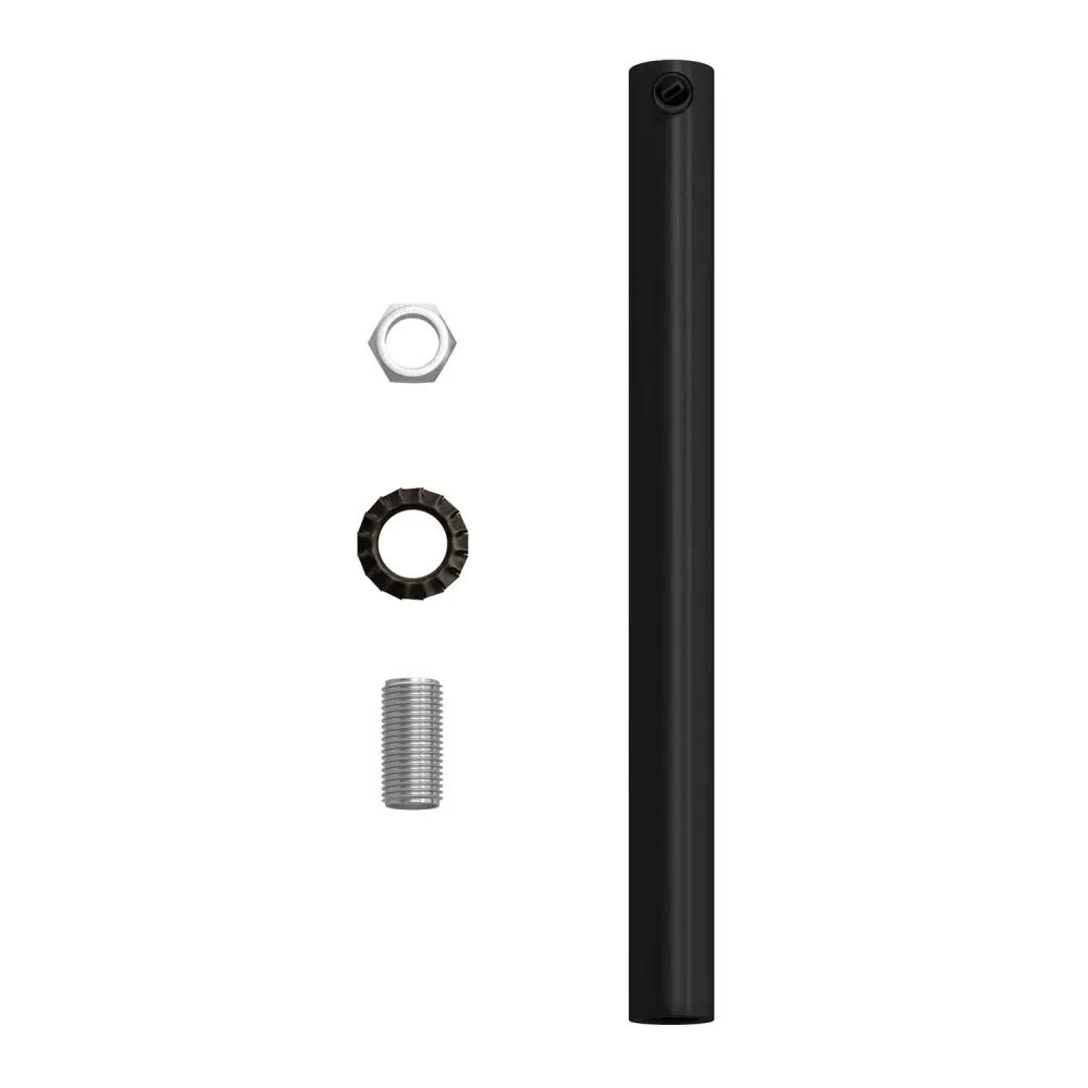 Serracavo cilindrico metallo lunghezza 15 cm completo di tige, dado e rondella - Nero