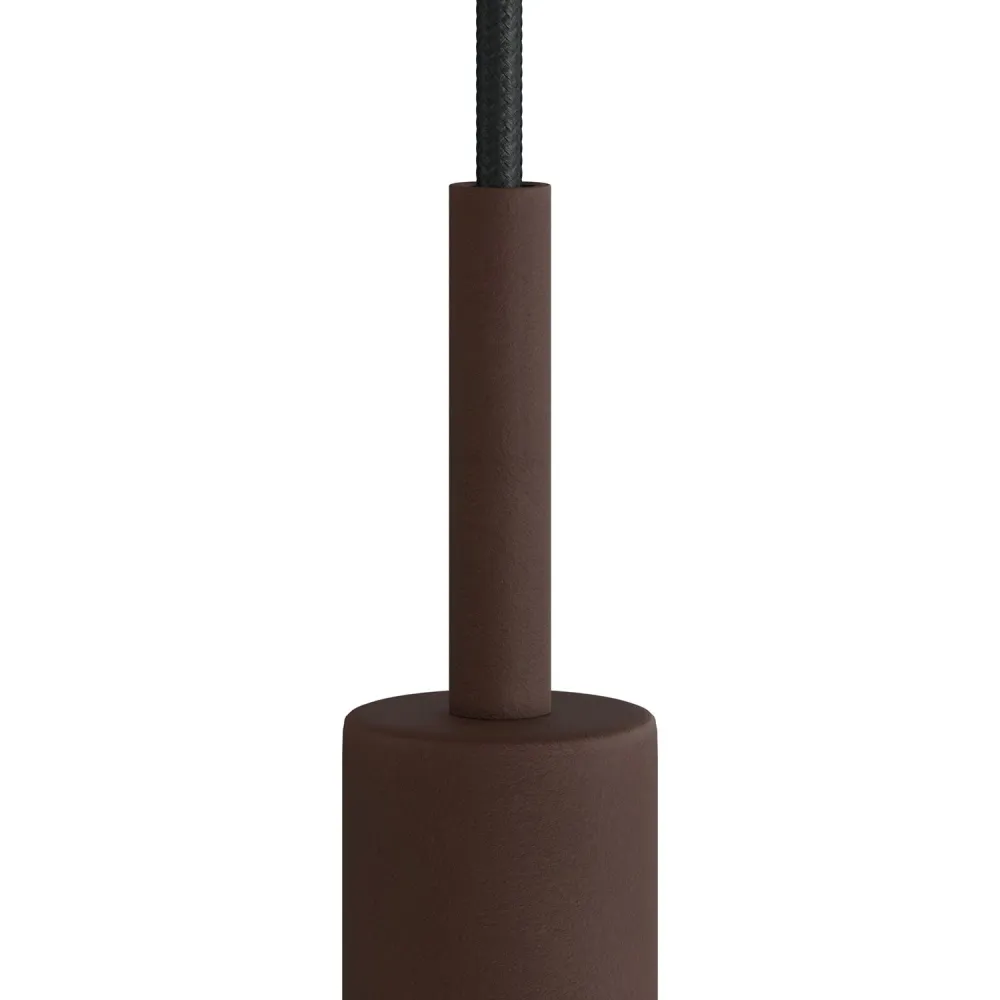 Serracavo cilindrico metallo lunghezza 7 cm completo di tige, dado e rondella - Ruggine scura verniciata