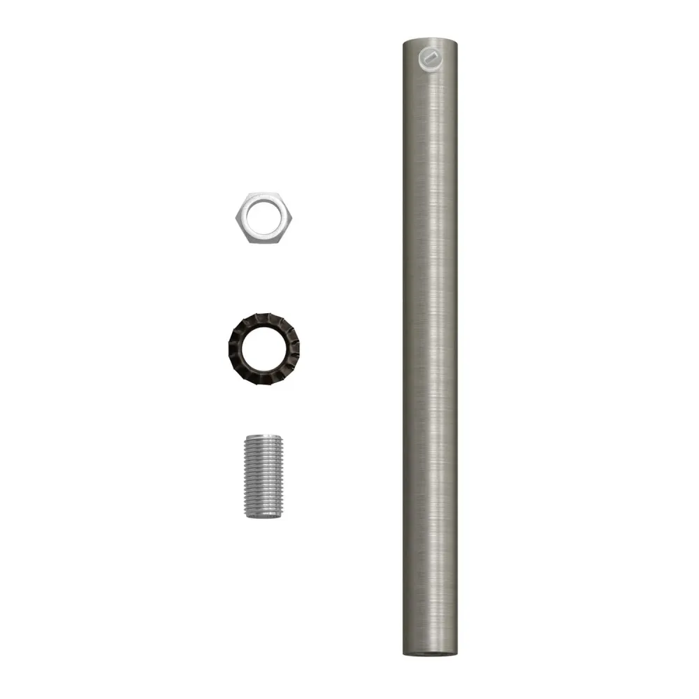 Serracavo cilindrico metallo lunghezza 15 cm completo di tige, dado e rondella - Titanio satinato