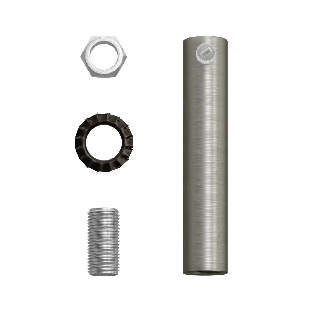Serracavo cilindrico metallo lunghezza 7 cm completo di tige, dado e rondella - Titanio satinato
