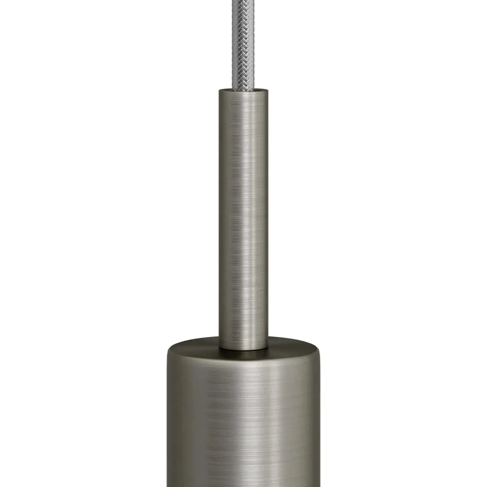 Serracavo cilindrico metallo lunghezza 7 cm completo di tige, dado e rondella - Titanio satinato