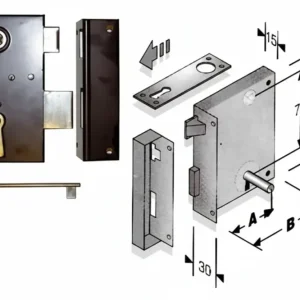 Serratura Da Applicare Per Cantine 185- - Entrata Mm.55 Lunghezza Mm.80 Sx - 2 Pezzi Bonaiti