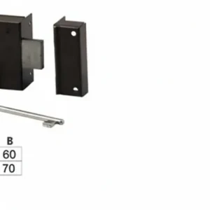 Serratura Da Applicare Per Cantine 188- - Entrata Mm.35 Lunghezza Mm.60 Dx - 2 Pezzi Bonaiti