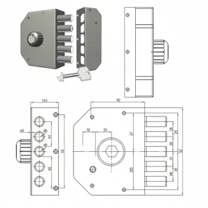 Serratura Da Applicare Senza Scrocco Con Pomolo Pompa 3000 Cilindro Mm.60 Dx (300002N) Cr