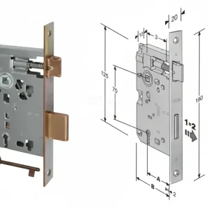 Serratura Bussola Ridotta Da Infilare Bordo Quadro Bronzato- - Mm.35 Bordo Acciaio Bronzato (B.00572.35.02) - 2 Pezzi Agb