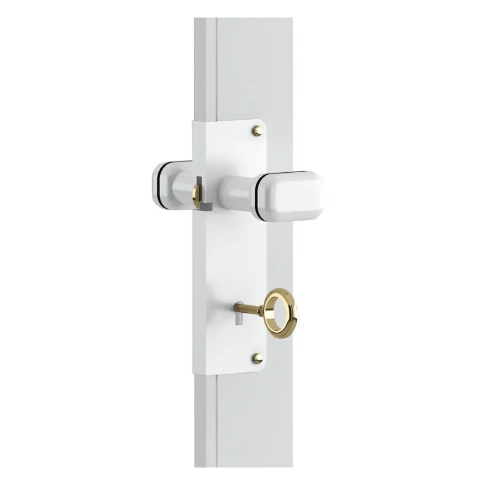 Serratura Con Pomolo Plastica Per Porte Soffietto Bianco Pinto