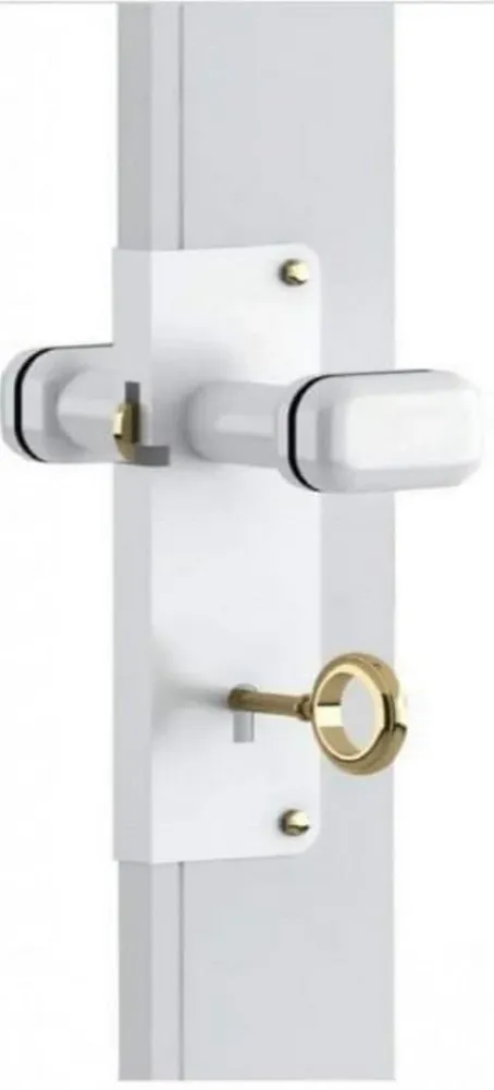 Serratura Con Pomolo Plastica Per Porte Soffietto Bianco Pinto